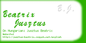 beatrix jusztus business card